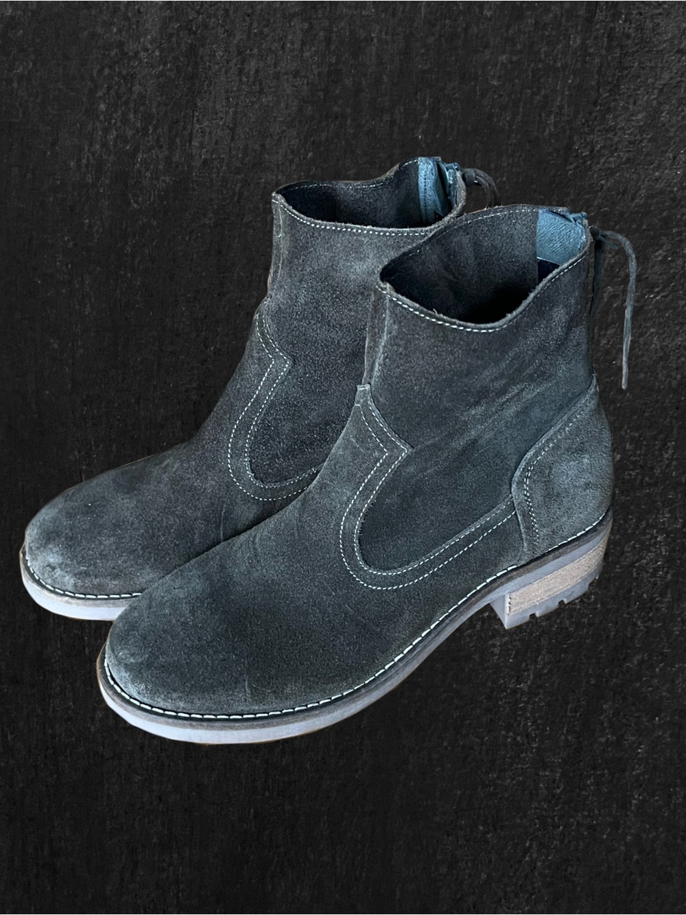 Women’s Dark Gray/Brown Suede Ankle Boots